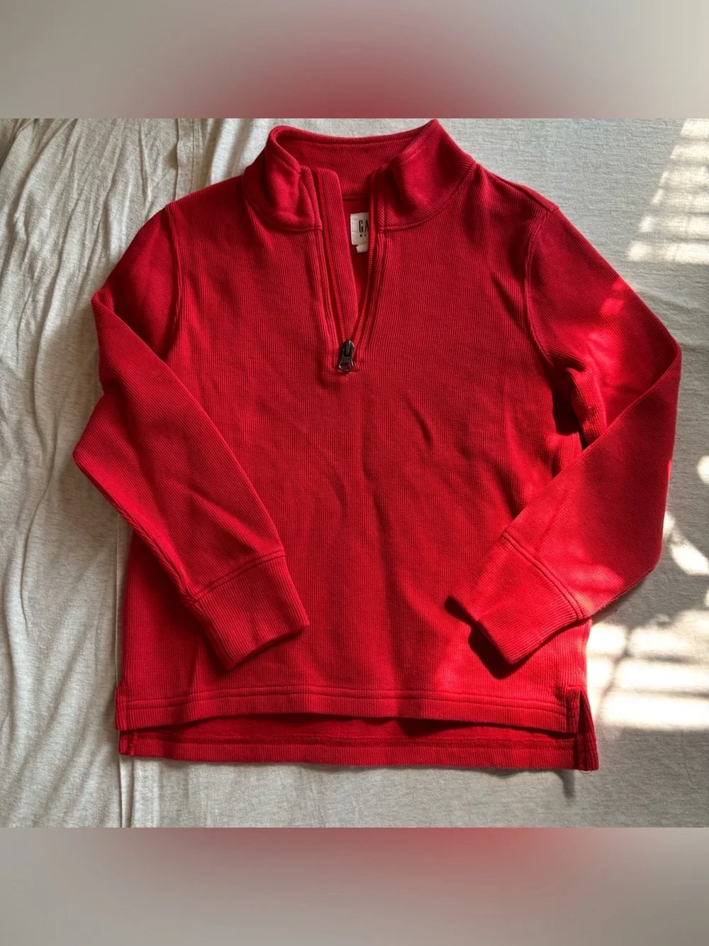 Gap Kids Red Quarter Zip & Rust Henley Shirt Set Size S